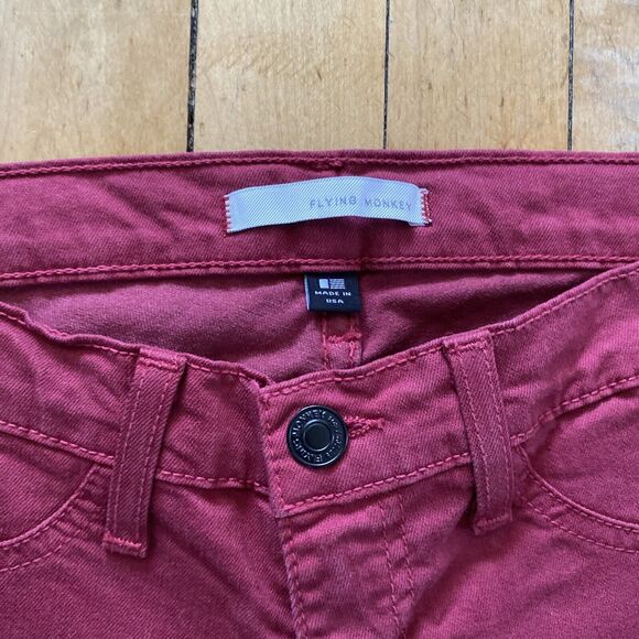 Flying Monkey Women’s 27 Stretch Skinny Jegging Jeans Burgundy - Picture 7 of 12